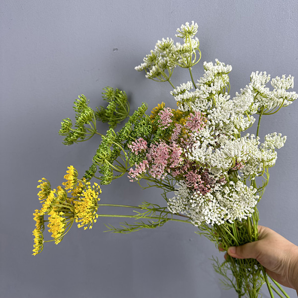 Konstgjorda spetsblommor Heminredning Falska blommor Bröllopsrekvisita Spets Vattenbambu yellow