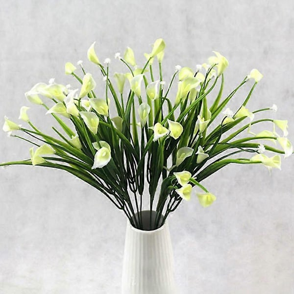 1 stk. Kunstig Gypsophila Calla Liljer Blomster Plante Bryllupsfest Hjem Dekor Orange