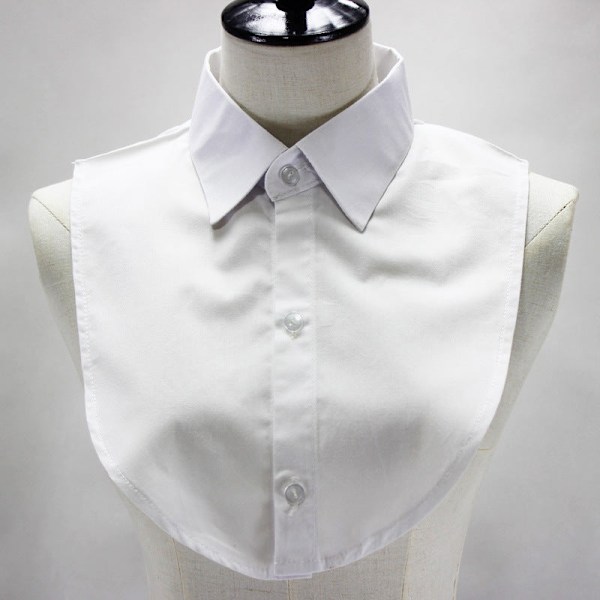 Dame falsk krage Avtakbar halv skjorte Genser Decora White round neck