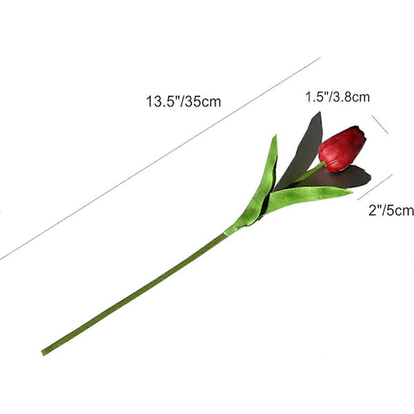 20 st Vita Konstgjorda Tulpaner 34 cm för Julhelg Heminredning Bordsdekorationer Arrangemang Bröllopsbukett