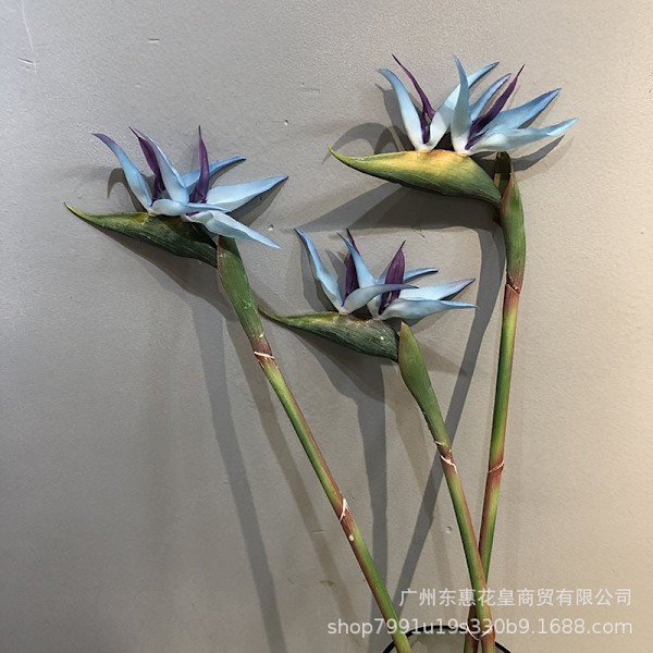 Paradisfågelblomma Enkel Stjälk Konstgjord Blomma Heminredning Mjukt Gummi Simulationsblomma blue