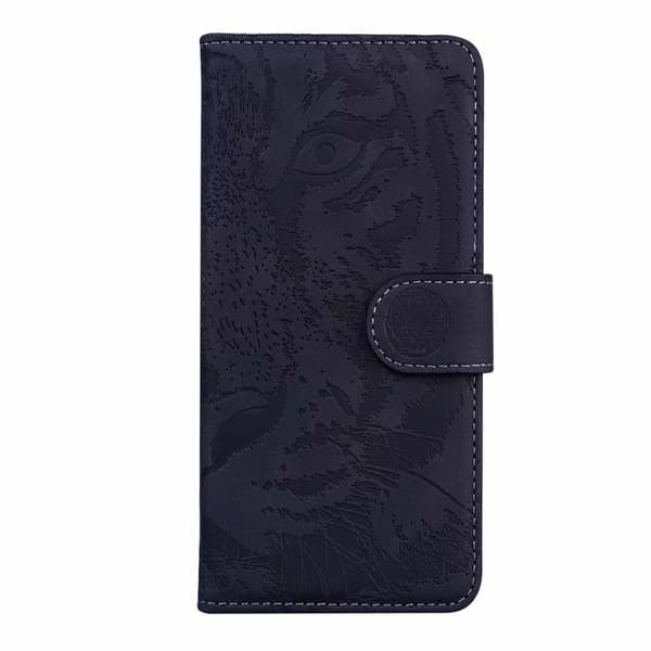 Etui til iPhone 13 Mini sort 3D Præget Tiger Soft-Touch Wallet med Kortholder Flip