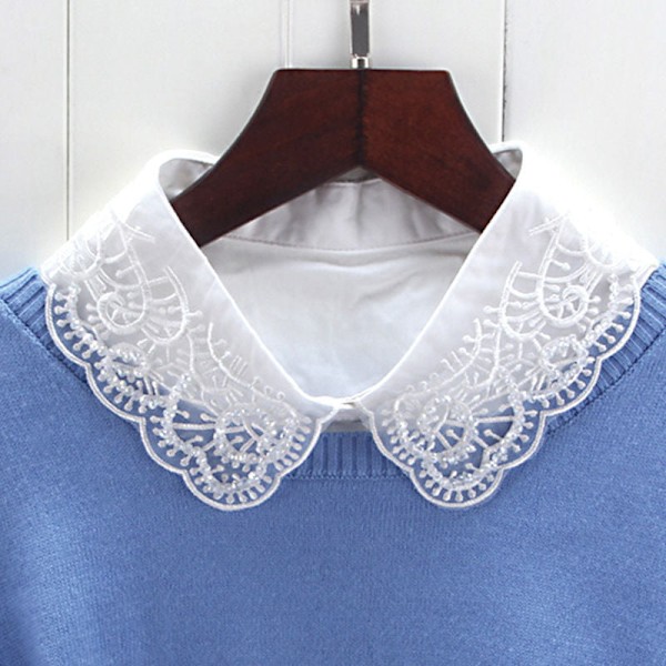 Naisten tekoviulus irrotettava puoli irrotettava kaikkiin sopiva Sh Hollow stand collar [white]]