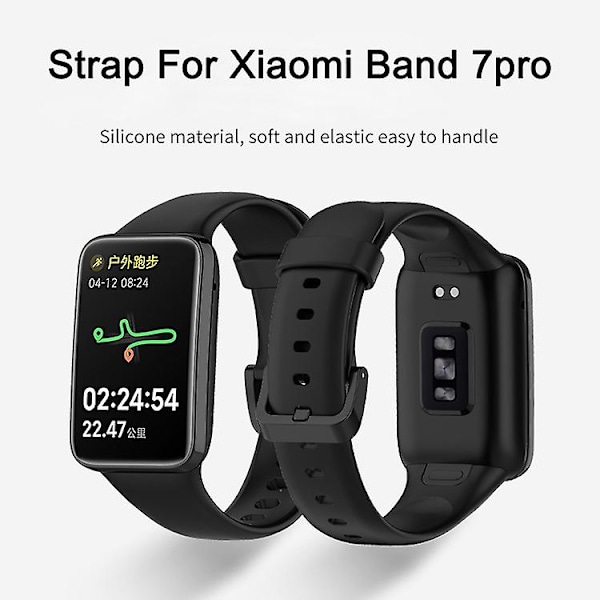 Vaaleanpunainen TPU-kellonranneke, yhteensopiva Xiaomi Mi Band 7 Pron kanssa