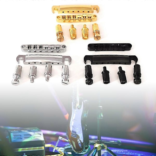Gitar Roller Saddle Bro Tailpiece Øvre Nedre Strengbro med Bolter Chrome