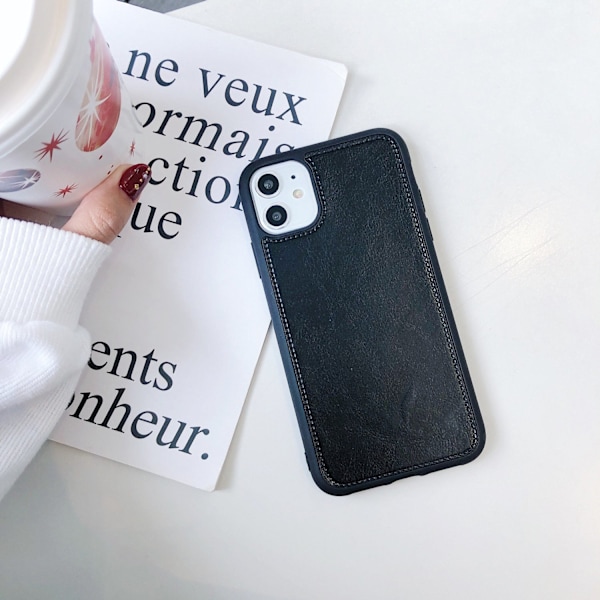 Etui til iPhone 15pro Pure sort Tigerhoved PU Læder