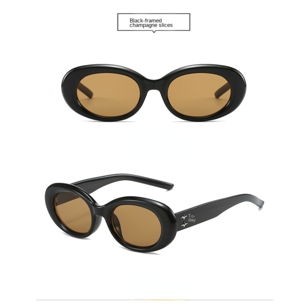 Retro svarta ovala solglasögon dam av hög kvalitet Cat Eye solglasögon Black frame dried