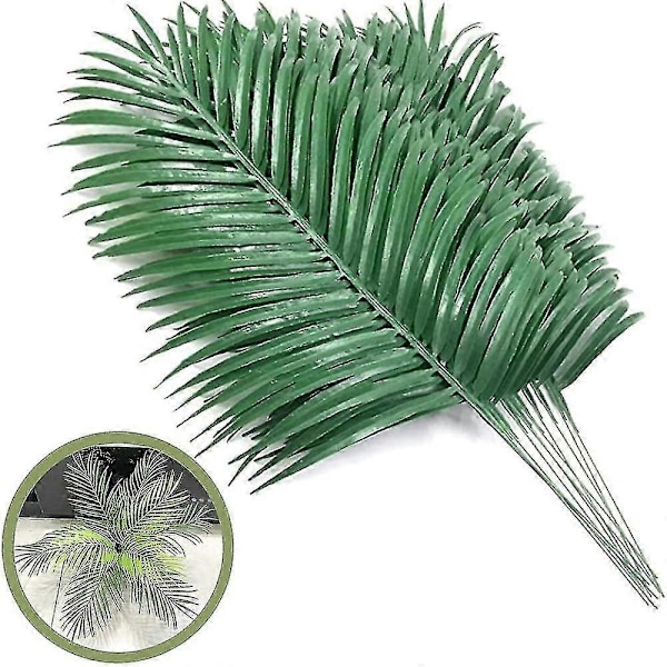 12-pack Konstgjorda Palmblad Växter Falska Palmblad Tropiska Stora Palmblad Grönska Växt För Blad Hawaiian Party Djungelparty Stora Palmblad
