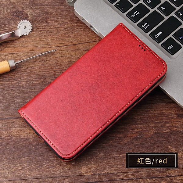Etui til iPhone 14 Plus rød Wallet med kortholder Flip