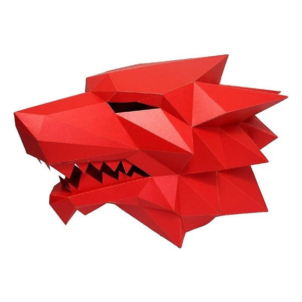 3d varulvskostym Cosplay DIY Paper Craft Mask Red