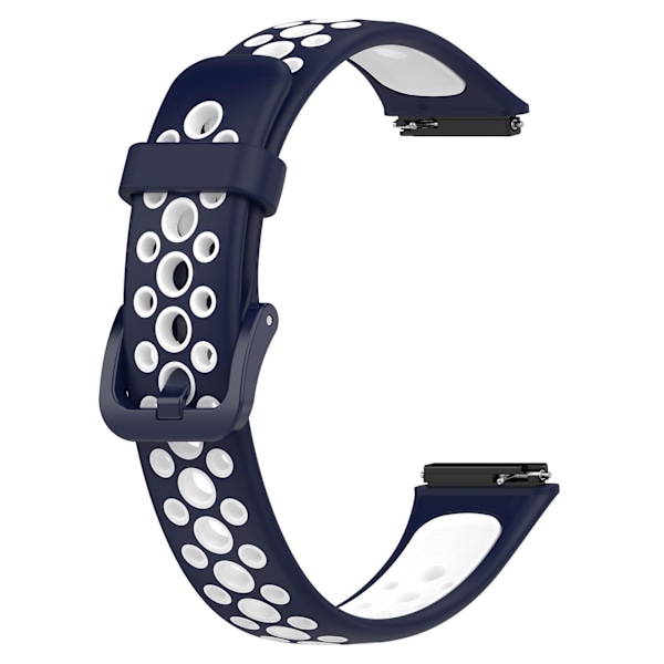 Mørkeblå Hvid Mørkeblå Hvid Åndbar Silikone Urrem kompatibel med Huawei Band 7 / 7 Nfc