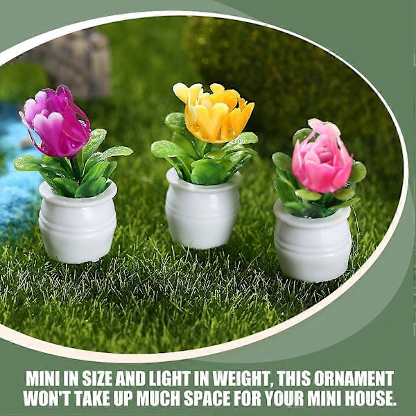 5 stk. Mini Kunstig Bonsai Blomst Kunstige Planter Modeller Dukkehus Falske Bonsai Modeller