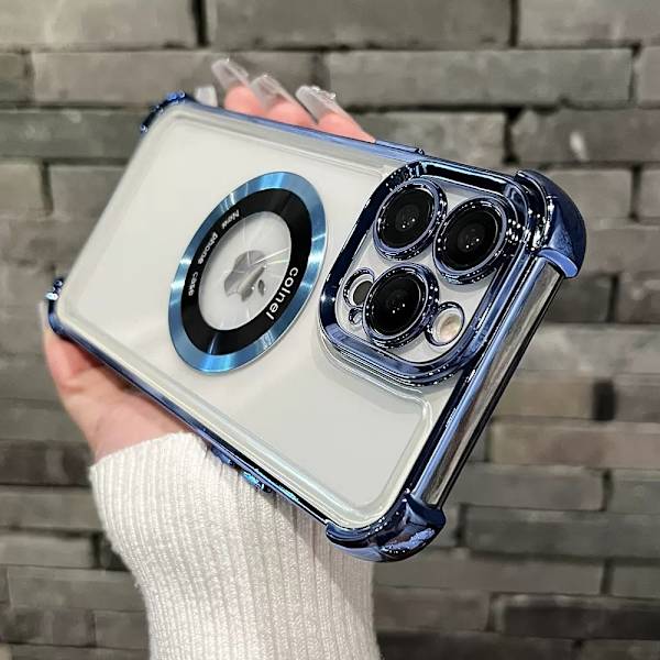 Kotelo iPhone 15 E Clear Magnetic Clear Blue