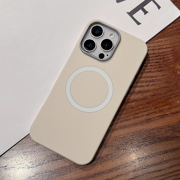 Fodral för iPhone 14 Pro Antikvit läderstruktur frostad Magnetiskt läder Helkroppsskydd