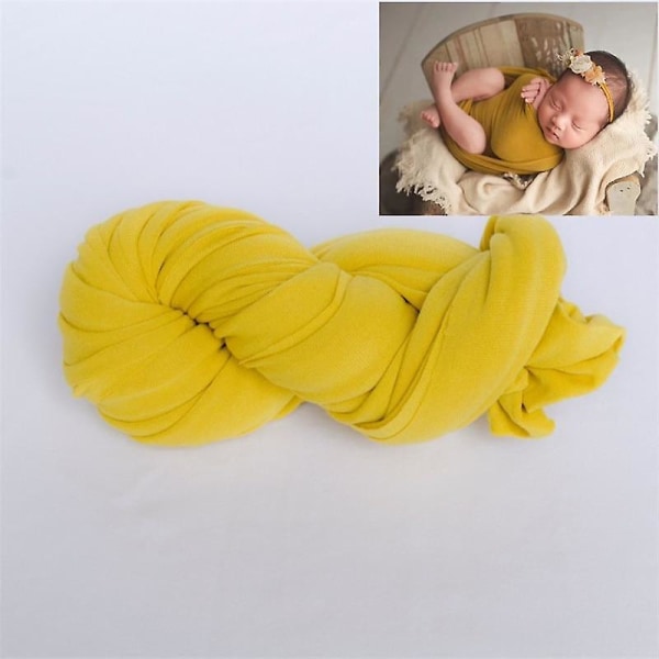 Nyfödd fotografi rekvisita Filt Baby Photo Wrap Swaddling lemon yellow