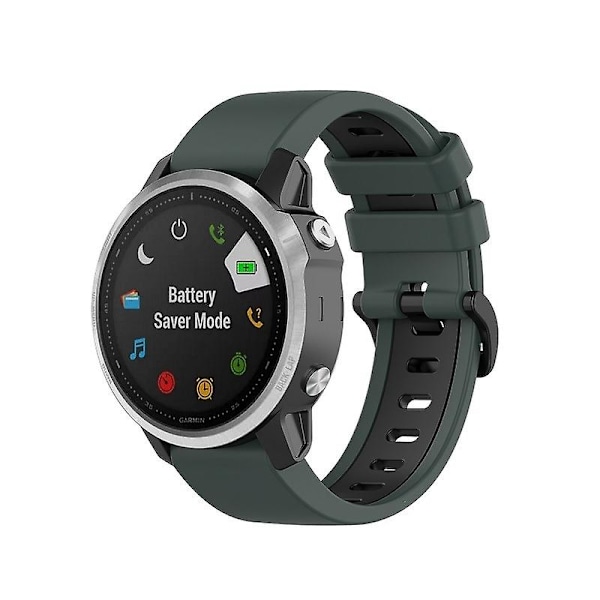 Oliivinvihreä Musta Oliivinvihreä Musta yhteensopiva Garmin Fenix 6x -rannekkeen kanssa