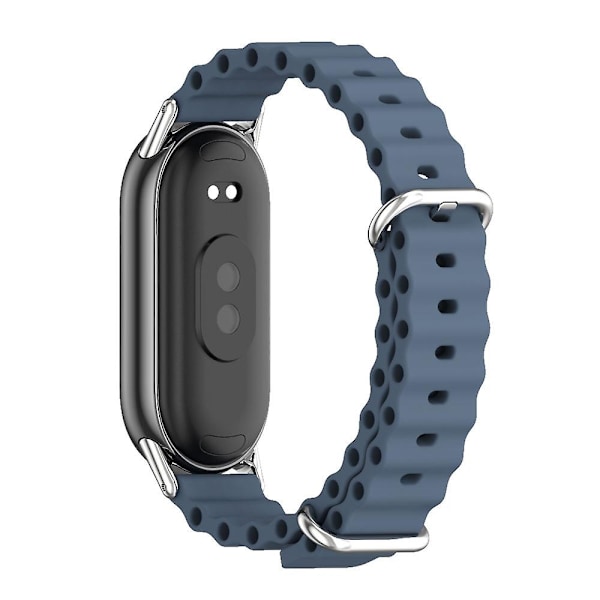 Space Blue Silver Space Blue Silver Mijobs Marine Silikone Åndbar Rem kompatibel med Xiaomi Mi Band 8