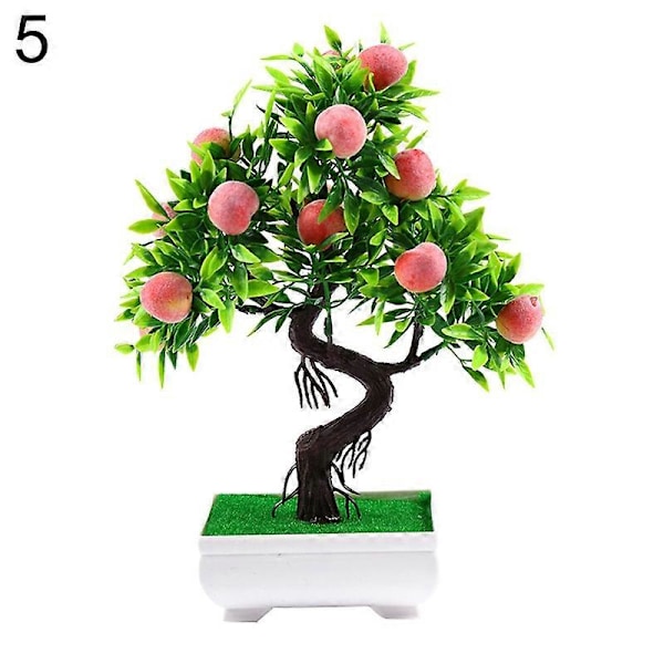 1st Konstgjord Blomma Fruktträd Miniatyr Restaurang Hem Bord Bonsai Dekor 5