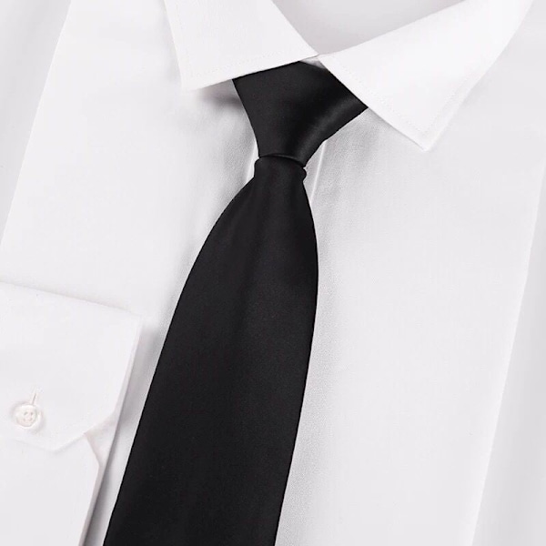 Lös krage för kvinnor, lat svart slips för män, formell skjorta för män, Vi One zipper tie