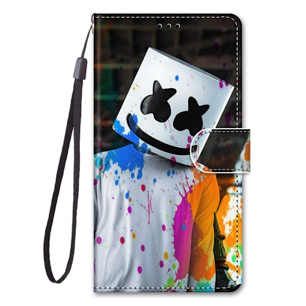 Etui til iPhone 13 Pro Malet hjelm Malet kryds Tegnebog med kortholder Flip tegnebog med kortholder
