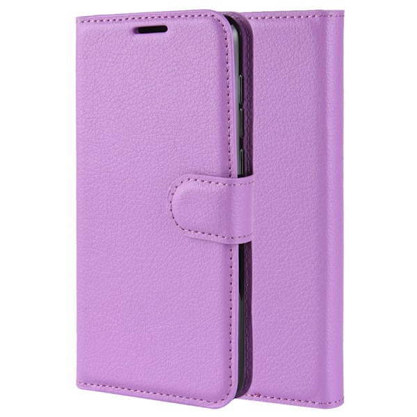 iPhone 13 Pro -kotelo, violetti lompakko korttipidikkeellä ja jalustalla
