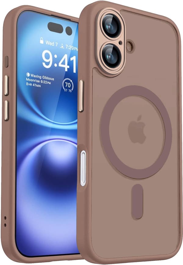 Fodral för iPhone 15 Plus Frostat Magnetiskt Guld Noz26596