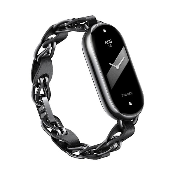 Sort Sort Mode Rustfrit Stål Armbånd kompatibelt med Xiaomi Mi Band 8
