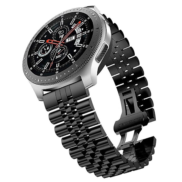 Sort Sort kompatibel med Huawei Watch 3 / 3 Pro Stållænke
