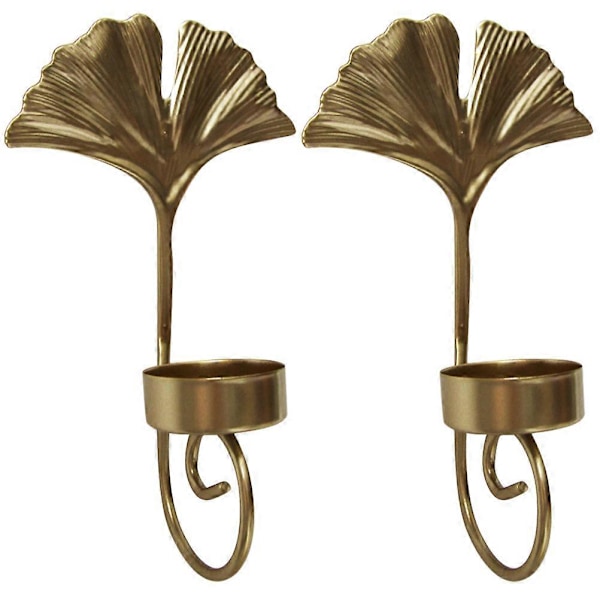 Väggljusstake med Lövdesign - 2-pack