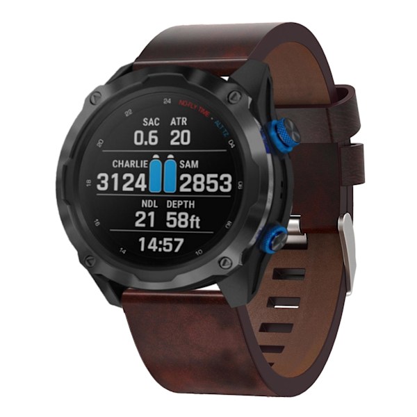 Læderurrem kompatibel med Garmin Descent Mk 2i
