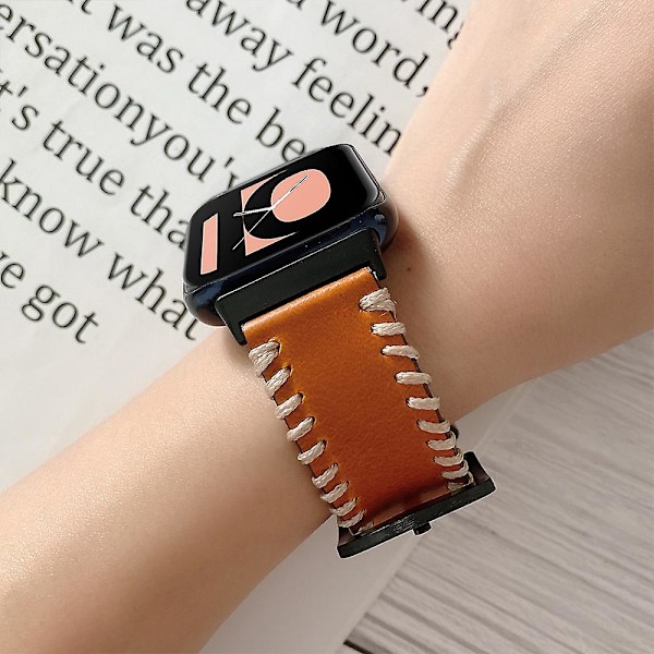 Svart Svart kompatibel med Oppo Watch 46mm Fiskbenshandsydd Klockarmband