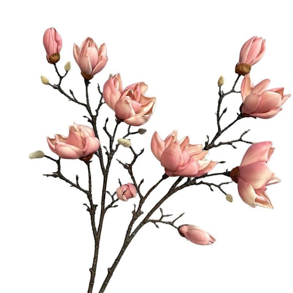 Faux EVA Magnolia Blomma, Falsk Magnolia Heminredning, Skum Multi-Huvud Magnolia Wabi-Sabi Stil Konstgjord Blomma Five-headed magnolia autumn red