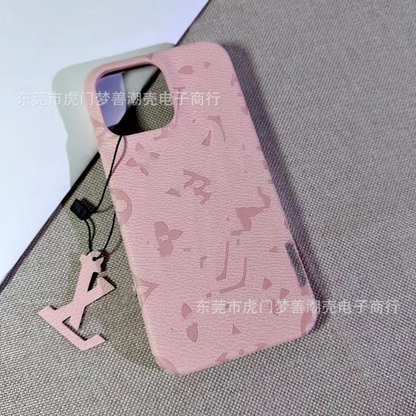 Etui til iPhone 14plus Pink-Hårdt Skal med Hængemærke Klassisk lædertekstur hårdt par stil let luksus