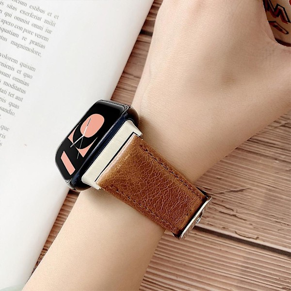 Sort Sort kompatibel med Oppo Watch 46mm Crazy Horse tekstur urrem
