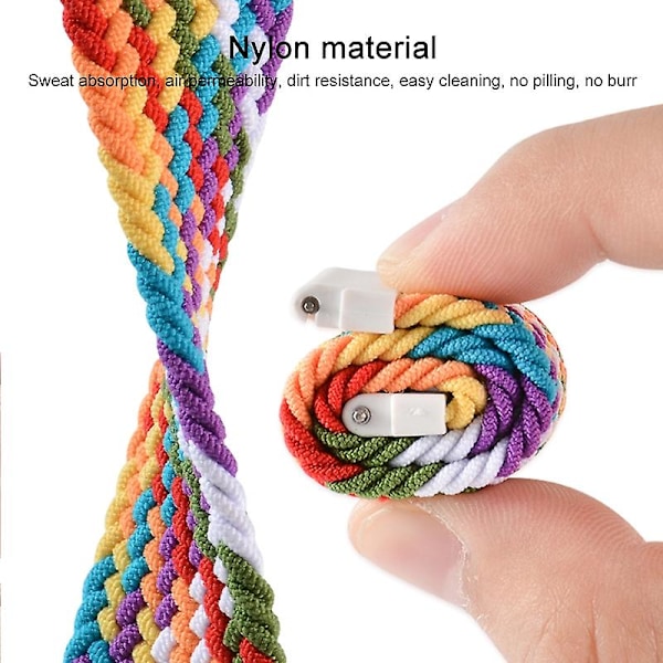 Rainbow Rainbow kompatibel med Huawei Watch 3 / 3 Pro Nylon Urrem, Størrelse: 155mm