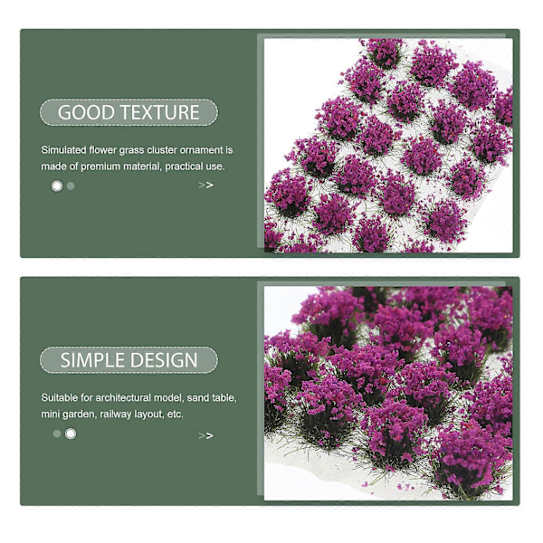 1 Låda DIY Miniatyr Blomsterkluster Falska Blommor Vegetationsgrupp för Järnväg Landskap