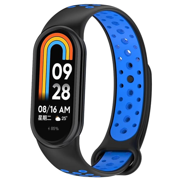 Sort Blå Sort Blå Silikone Urrem kompatibel med Xiaomi Mi Band 8