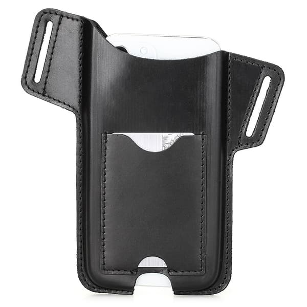 Etui til iPhone Pro Max sort Crazy horse læder tommer stor skærm talje