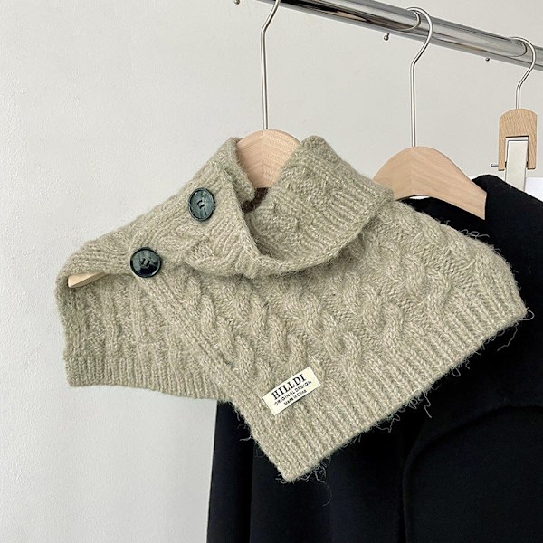 Dame falsk krage Avtakbar halv Vinter Koreansk stil All-Ma Mocha Green 34cm