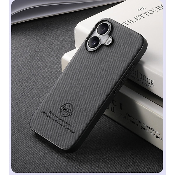 Fodral för iPhone 13 Pro Max svart Läder Högkvalitativt läder