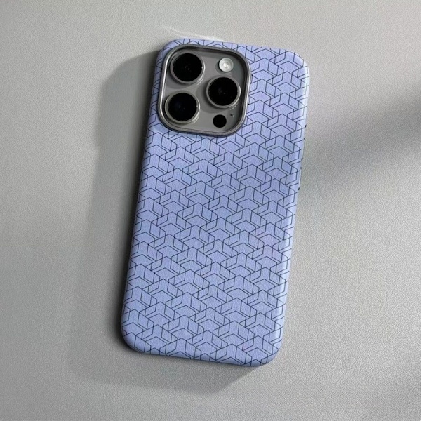 Etui til iPhone 14 Pro Græs lilla (magnetisk) Geometrisk farvetjek læder Magnetisk trepak