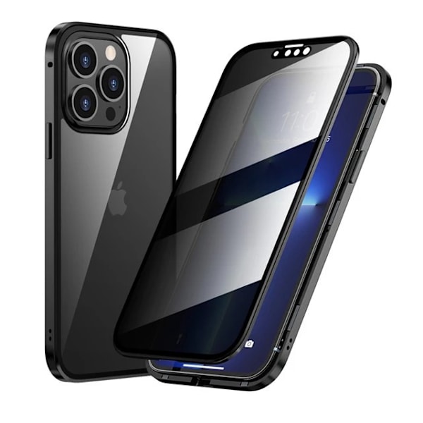 Etui til iPhone 14 Plus Anti Peeping Dobbeltsidet Klar Sort