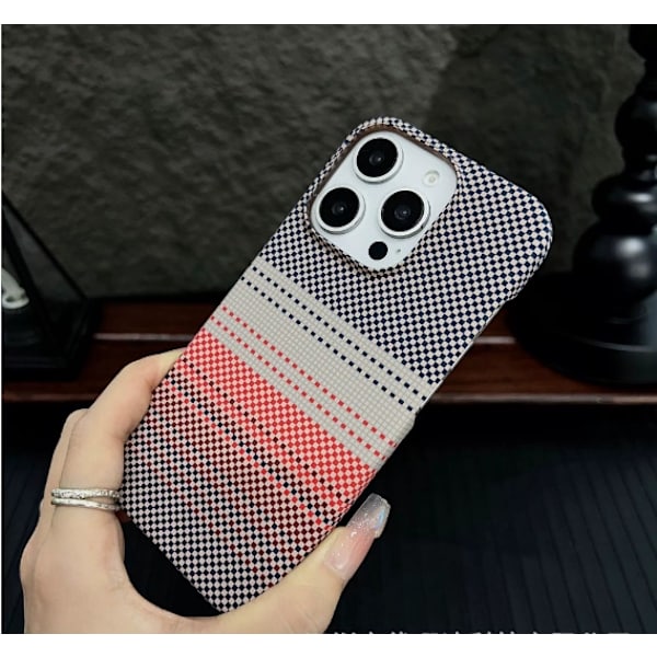 Etui til iPhone 17 Pro Max kulfibertekstur magnetisk slank profil grå Noz36216