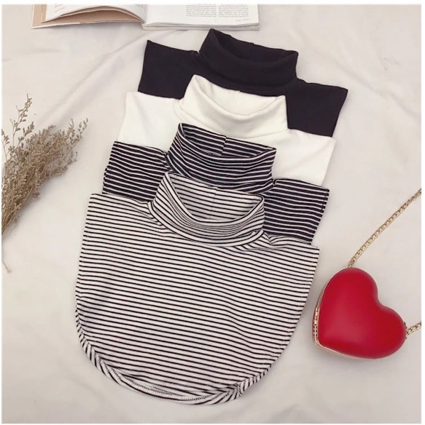Dame falsk krage Avtakbar halv Avtakbar Vinter Termisk Black stripes