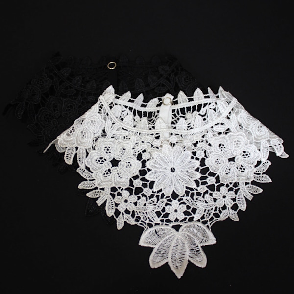 Dame falsk krage Avtakbar halv Falsk Utgravet Blonde Turt White