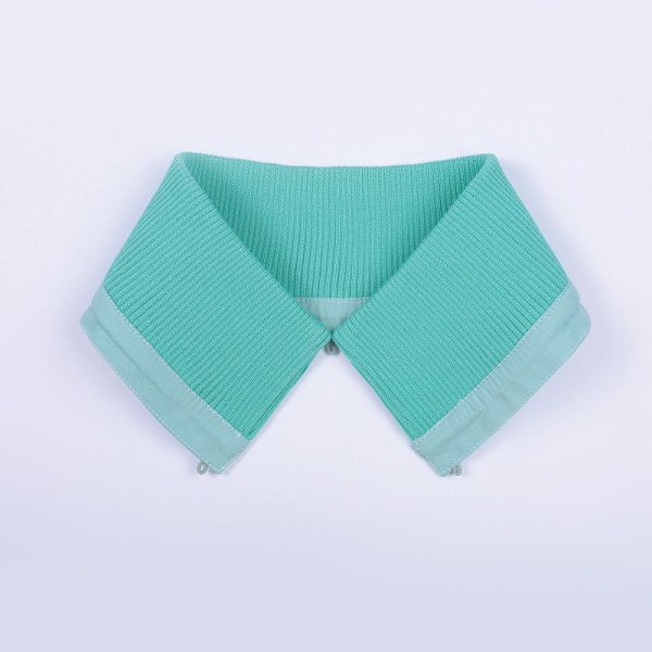 Dame falsk krage Avtakbar halv Vinter Strikketråd Ant Light green rib one size unisex