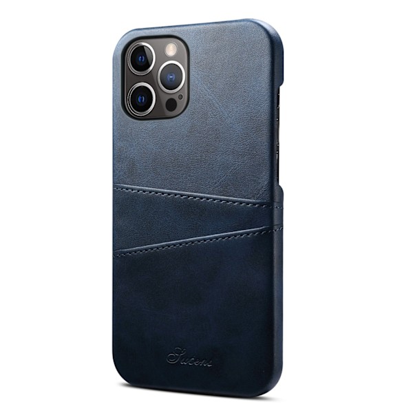 Etui til iPhone 15 Pro Max blå pung med kortholder bagcover