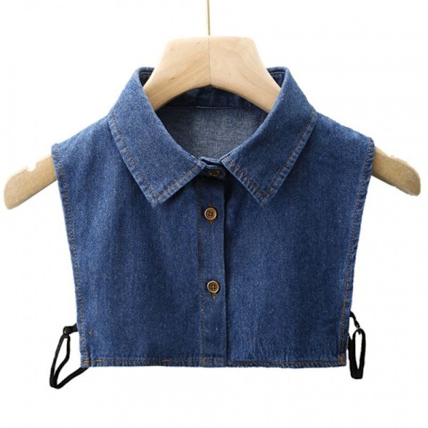 Dame falsk krage Allsidig Allsidig Genser Mote Blonder S Denim-average size