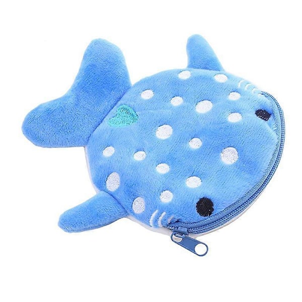 Kawaii Sarjakuva Delfiini Hai Pehmo Kolikkokukkaro Kannettava Lasten Lompakko Kolikot Kuulokkeiden Järjestäjä Vetoketjullinen Laukku Lahja Lapsille blue