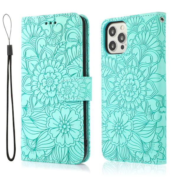 Kotelo iPhone 15PLUS -puhelimelle, vihreä, 3D-kohokuvioitu, pehmeäpintainen, magneettinen, muodikas